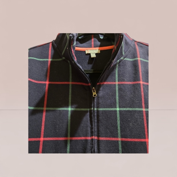 Talbots Black Plaid Jacket with Red and Green Accents - Picture 2 of 7